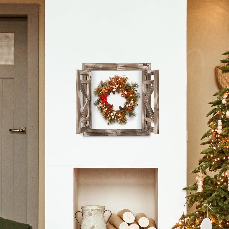 J JACKCUBE DESIGN J JACKCUBE DEISGN Rustic Wood Window Frame with Opening-doors, Wall Art Decor Hanging Window Panes, Farmhouse Wall DÃ©cor for Living Room, Bathroom, Kitchen and More -MK587A - Image 4